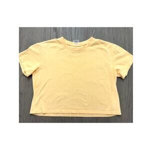 Negative Yellow Cropped Tee Women’s Medium Short Sleeve Crewneck